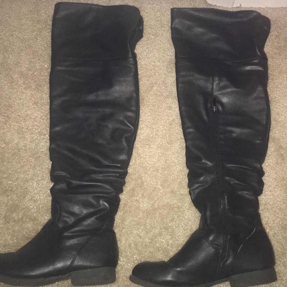 Over the knee black boots